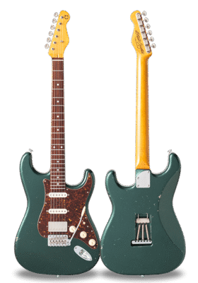 TRAD MASTER SERIES SIGMA-SSH Old Green Metallic Medium Aged Curly Maple on Cocobolo Neck