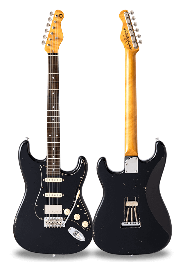 TRAD MASTER SERIES SIGMA-SSH Black Medium Aged Curly Maple on Macassar Ebony Neck