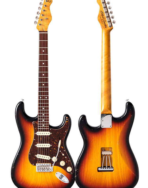 TRAD MASTER SERIES SIGMA-SSS 3 Tone Sunburst Medium Aged Curly Maple on Cocobolo Neck