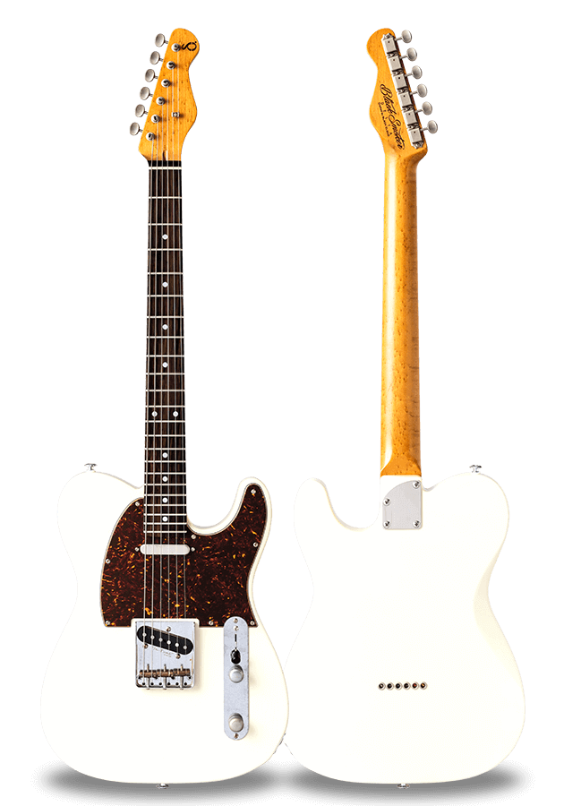 TRAD MASTER SERIES DELTA-S Vintage White Light Aged Birdseye Maple on Macassar Ebony Neck