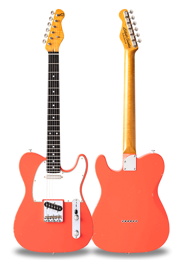 TRAD MASTER SERIES DELTA-S Fiesta Red Medium Aged Curly Maple on Macassar Ebony Neck
