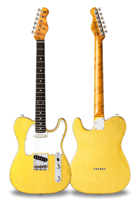 TRAD MASTER SERIES DELTA-SA Gold Sparkle Light Aged Curly Maple on Macassar Ebony Neck