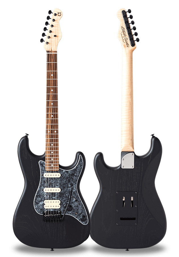 STANDARD SERIES SIGMA-SSH Black（Open Pore Matte）Curly Maple on Kingwood Neck