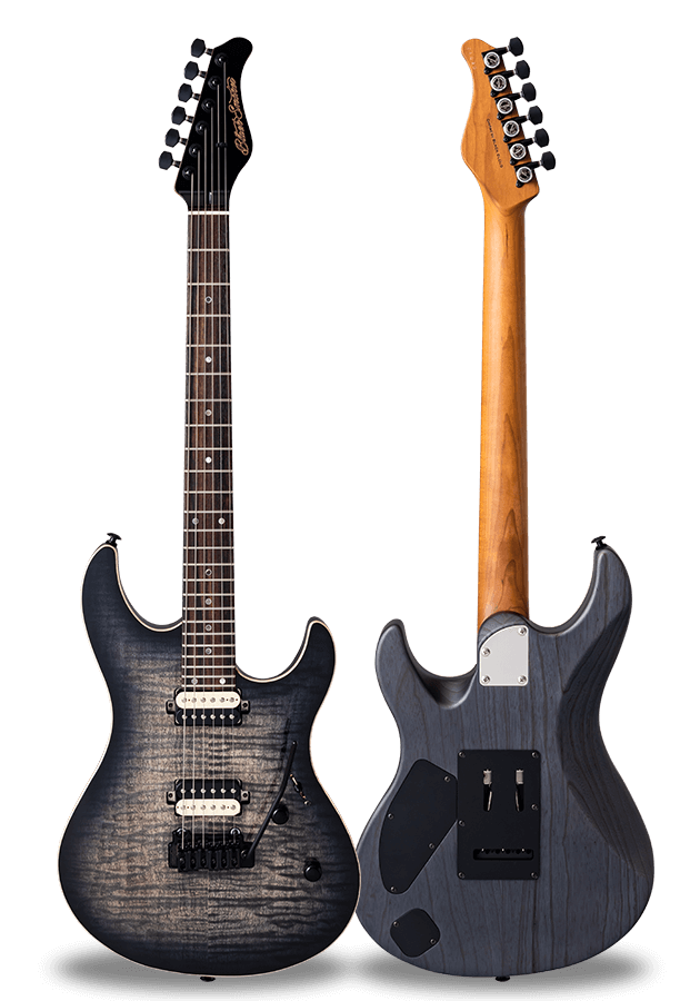 FUTURA-S HH Transparent Black / Ash Back Flame Maple AAAAA Top Body