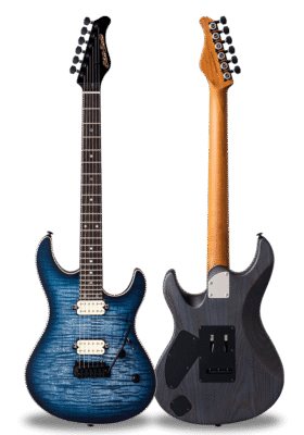 FUTURA-S HH Lazuli Blue / Ash Back Flame Maple AAAAA Top Body