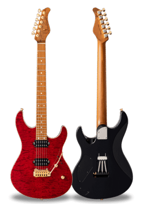 FUTURA-S HH LTD Transparent Red / Alder Back AAAAA Quilted Maple Top Body