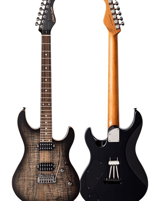 FUTURA-S HH LTD Transparent Black / Alder Back Spalted Maple Top Body