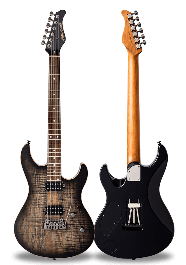 FUTURA-S HH LTD Transparent Black / Alder Back Spalted Maple Top Body