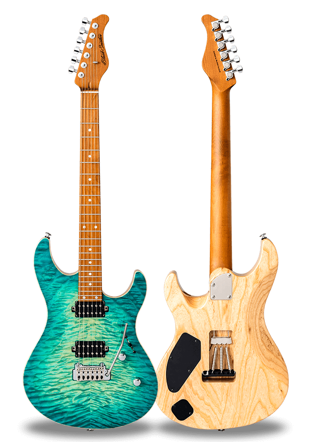 FUTURA-S HH LTD Jade Blueburst / Ash Back AAAA Quilted Maple Top Body