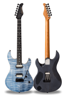 FUTURA-S HH LTD Faded Lazuli Blue / Ash Back AAAAA Flame Maple Top Body