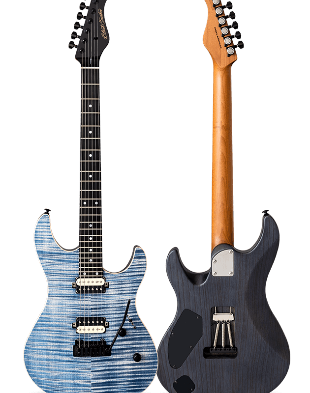 FUTURA-S HH LTD Faded Lazuli Blue / Ash Back AAAAA Flame Maple Top Body