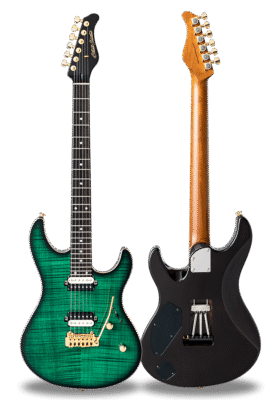 FUTURA-S HH LTD Green Burst / Fiji Mahogany Back AAAAA Flame Maple Top Body