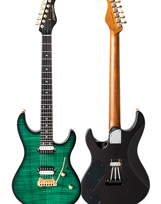 FUTURA-S HH LTD Green Burst / Fiji Mahogany Back AAAAA Flame Maple Top Body