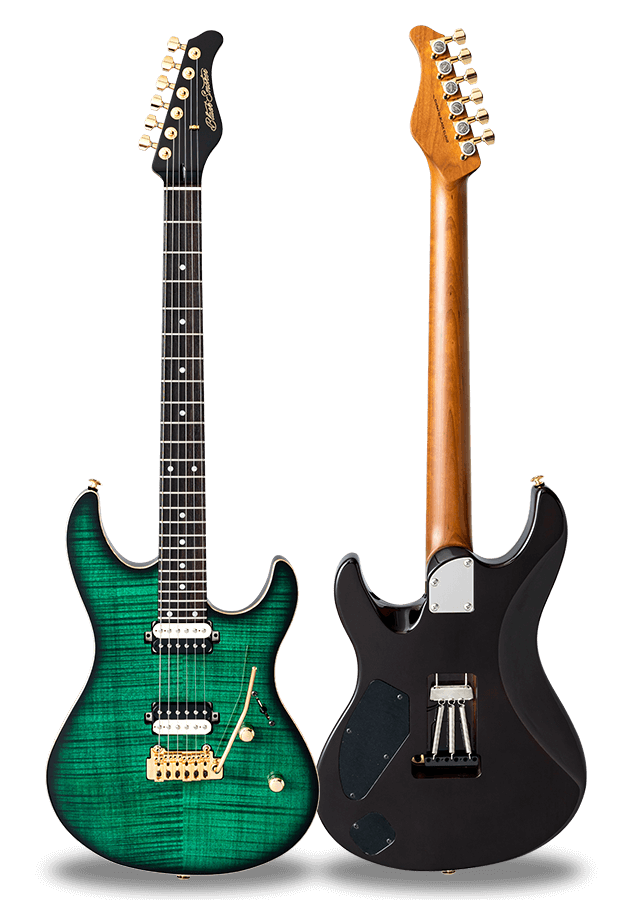 FUTURA-S HH LTD Green Burst / Fiji Mahogany Back AAAAA Flame Maple Top Body