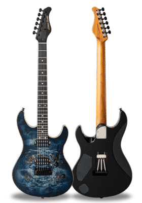 FUTURA-S HH LTD Lazuli Blue / Fiji Mahogany Back Poplar Burl Top Body