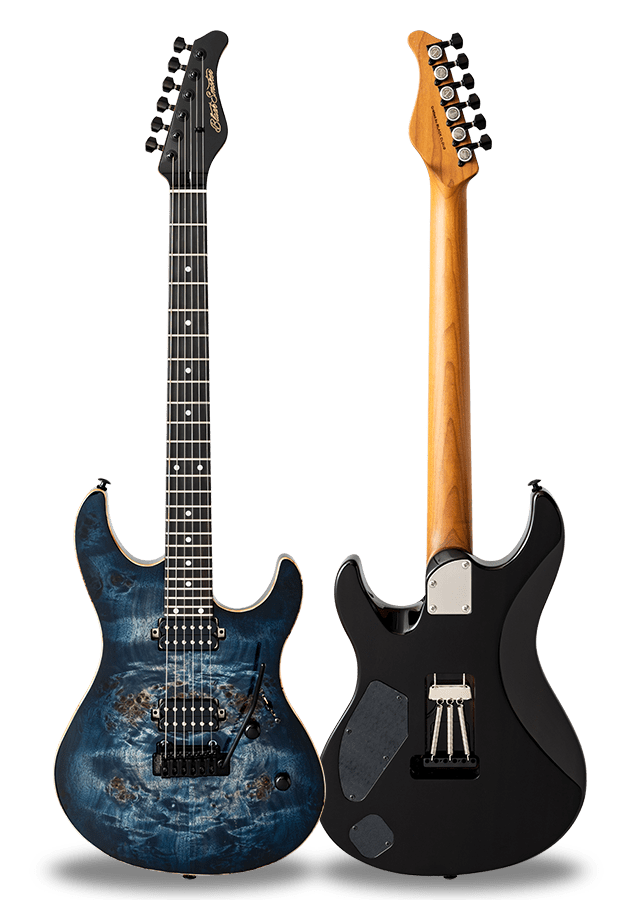 FUTURA-S HH LTD Lazuli Blue / Fiji Mahogany Back Poplar Burl Top Body