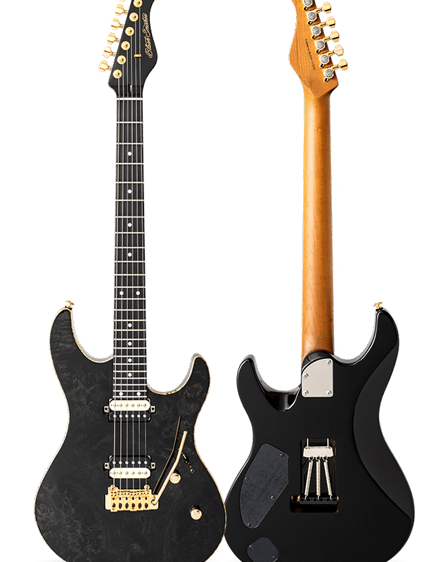 FUTURA-S HH LTD Transparent Black / Fiji Mahogany Back Poplar Burl Top Body