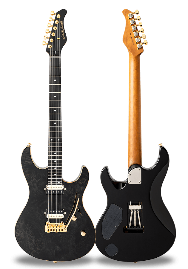 FUTURA-S HH LTD Transparent Black / Fiji Mahogany Back Poplar Burl Top Body