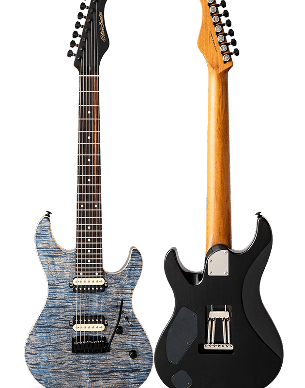 FUTURA-S7 HH LTD Faded Lazuli Blue / Fiji Mahogany Back Exotic Wood Top Body