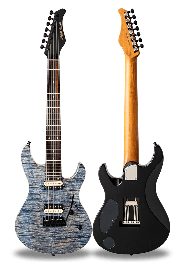 FUTURA-S7 HH LTD Faded Lazuli Blue / Fiji Mahogany Back Exotic Wood Top Body