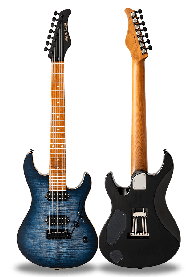 FUTURA-S7 HH LTD Lazuli Blue / Fiji Mahogany Back Exotic Wood Top Body