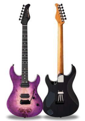 FUTURA-S HH LTD Magenta Burst / Fiji Mahogany Back Poplar Burl Top Body