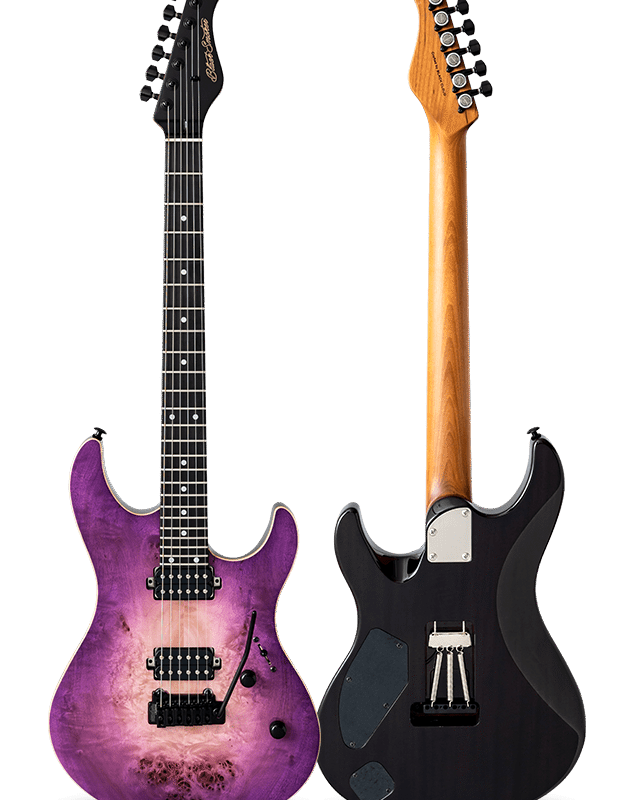 FUTURA-S HH LTD Magenta Burst / Fiji Mahogany Back Poplar Burl Top Body