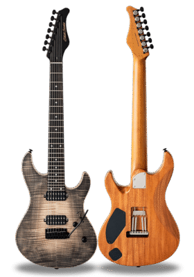 FUTURA-S7 HH LTD Black Sand Burst / Fiji Mahogany Back AAAAA Flame Maple Top Body