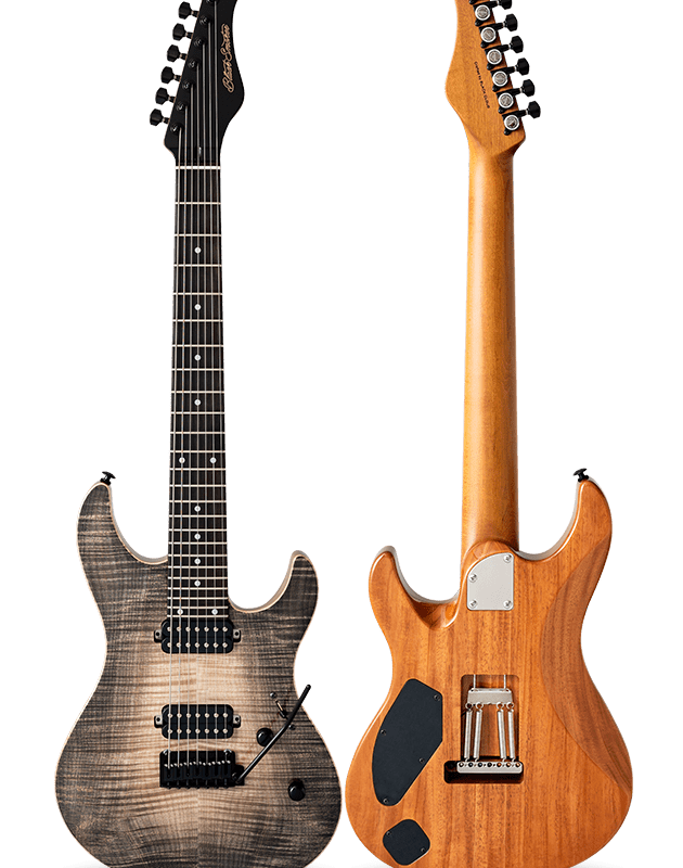 FUTURA-S7 HH LTD Black Sand Burst / Fiji Mahogany Back AAAAA Flame Maple Top Body