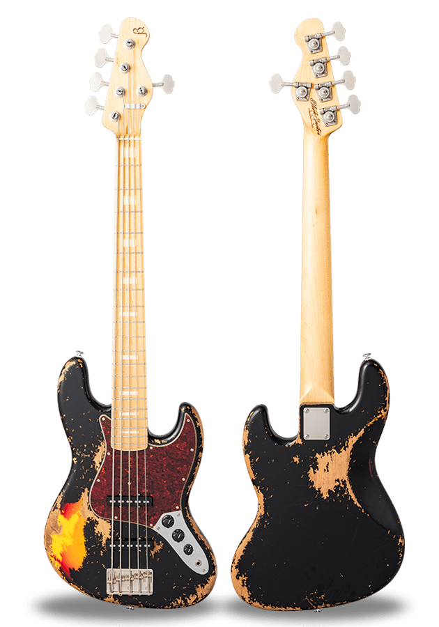 TRAD MASTER SERIES BETA-J5 Black Over 3 Tone Sunburst Heavy Aged