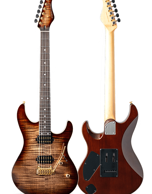 FUTURA-S HH Dark Brown Burst / Ash Back AAAA Flame Mable Top Body – Ebony Fingerboard